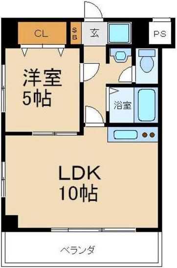 Mプラザ香里一番館(1LDK/4階)の間取り写真