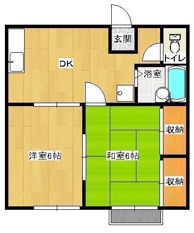 シティハイツ宝谷(2DK/1階)の間取り写真