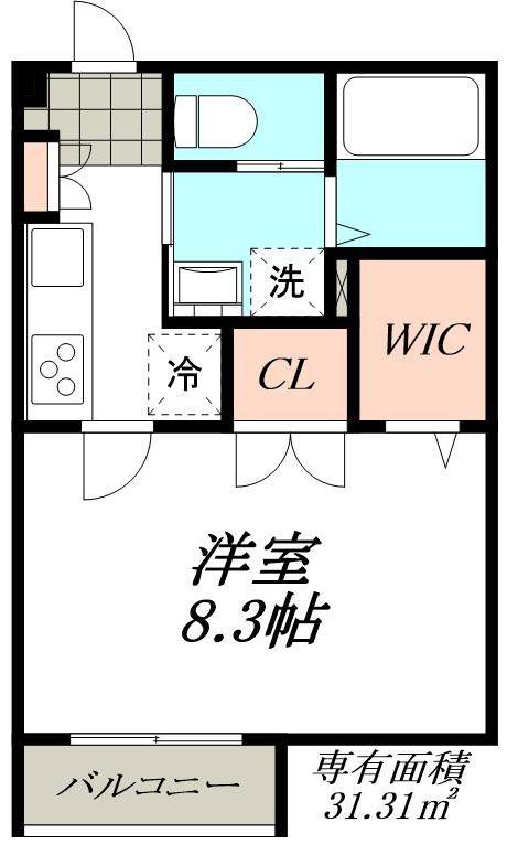 FILARE(1K/1階)の間取り写真
