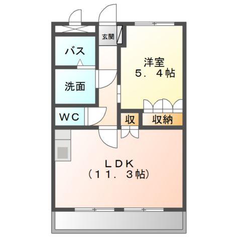 クベンツールA(1LDK/2階)の間取り写真