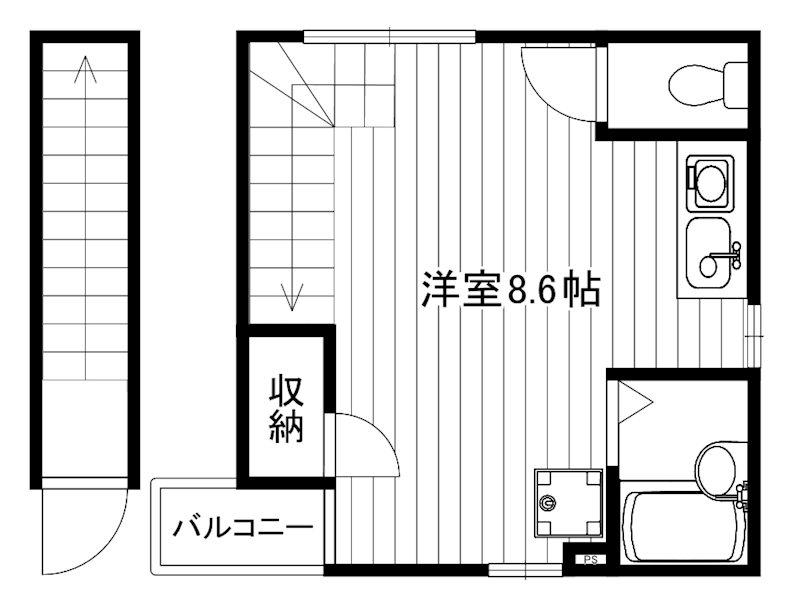 IKフラット3(ワンルーム/2階)の間取り写真