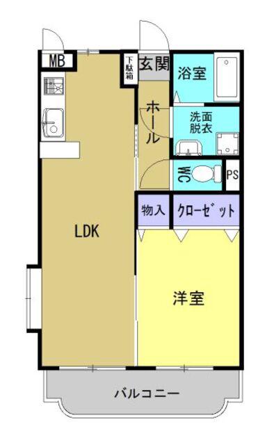 クローバー(1LDK/4階)の間取り写真