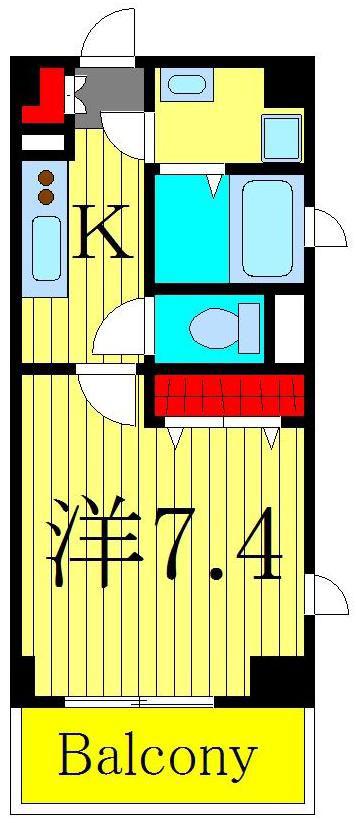 リヴェールタワー綾瀬(1K/9階)の間取り写真