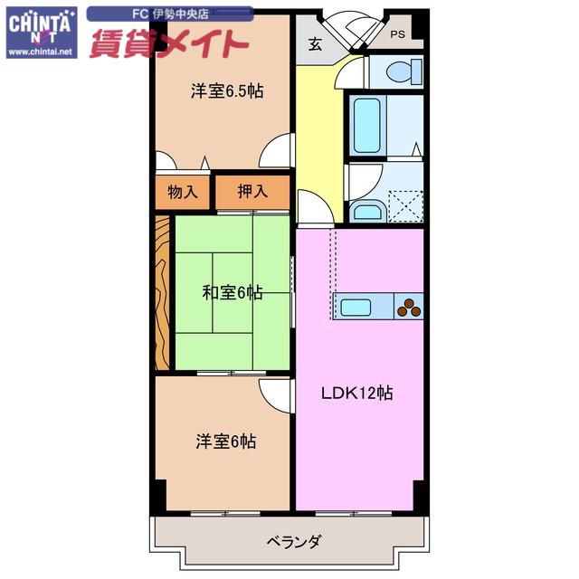 GARDENMANSIONサンブリッジ(3LDK/1階)の間取り写真