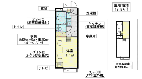フローリッシュII(1K/1階)の間取り写真