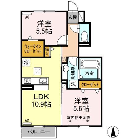 MIRABELL(2LDK/1階)の間取り写真