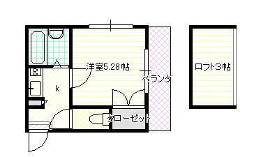 EIRAKU I(1K/2階)の間取り写真
