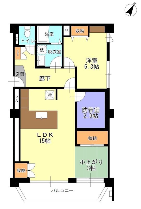 ヴィラ松波(1LDK/5階)の間取り写真