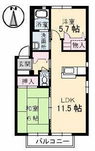 ベルエポック(2LDK/1階)の間取り写真