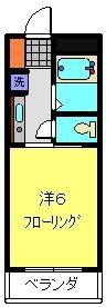 一本杉ハイツ(1K/3階)の間取り写真