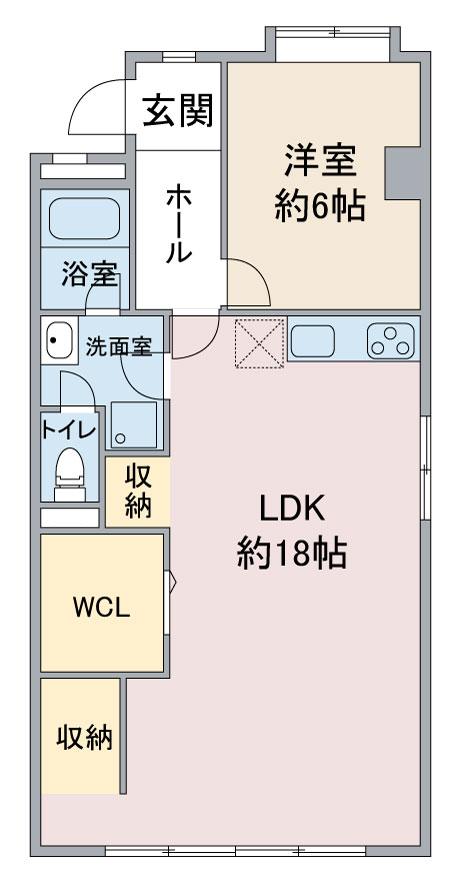 レジデンス明日香(1LDK/1階)の間取り写真
