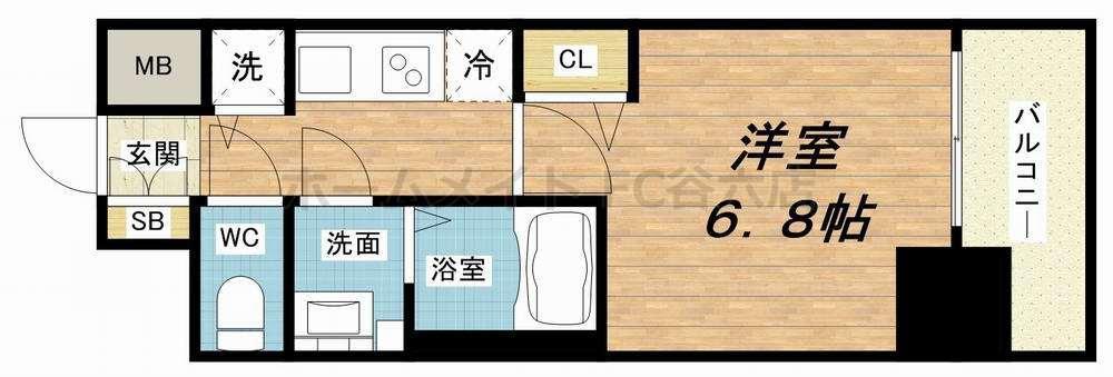 プレサンス立売堀パークシティ(1K/6階)の間取り写真