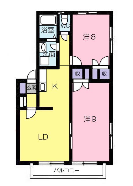 メモリーズホームA(2LDK/2階)の間取り写真