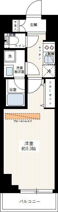 ブライズ亀戸DUE(1K/2階)の間取り写真