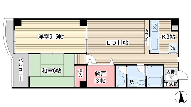 リンデンバウム(2SLDK/3階)の間取り写真