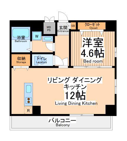 レジデンスワイジェー(1LDK/7階)の間取り写真