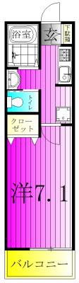 エイティコモンズ岩瀬(1K/3階)の間取り写真