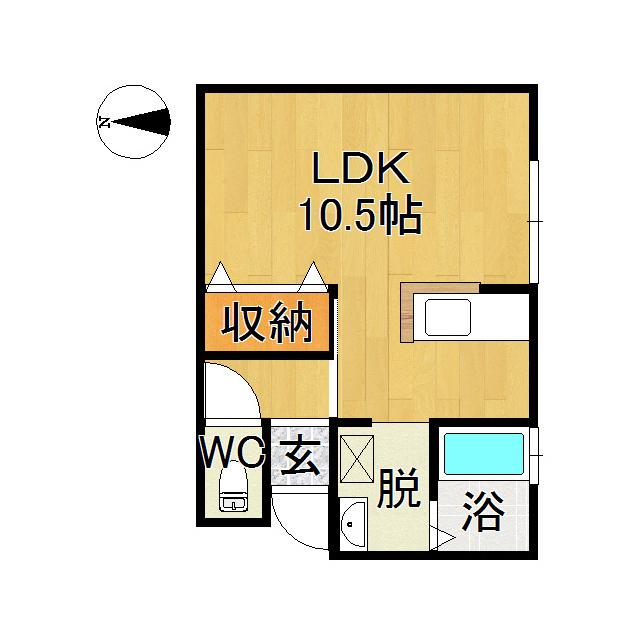 ミーツホイザァ城東B(ワンルーム/2階)の間取り写真