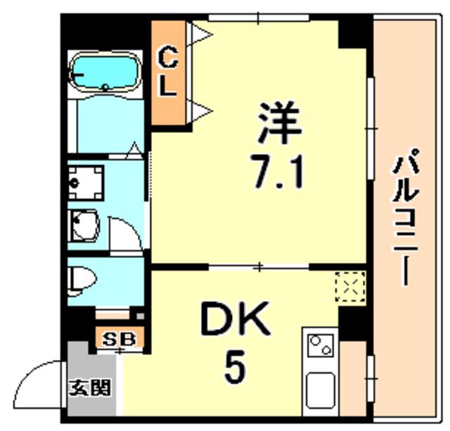 セレブコートII(1DK/1階)の間取り写真