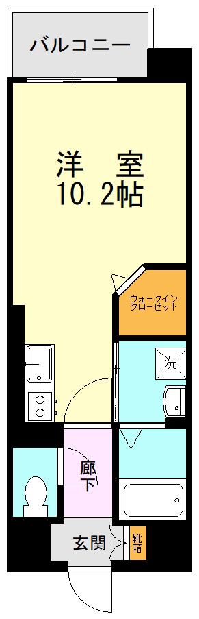 L.Aマンション子飼(ワンルーム/1階)の間取り写真