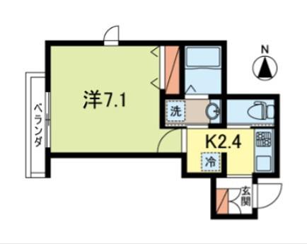 エスポワール世田谷(1K/2階)の間取り写真