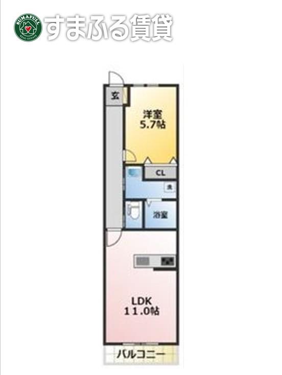 リ・アンジュ(1LDK/2階)の間取り写真