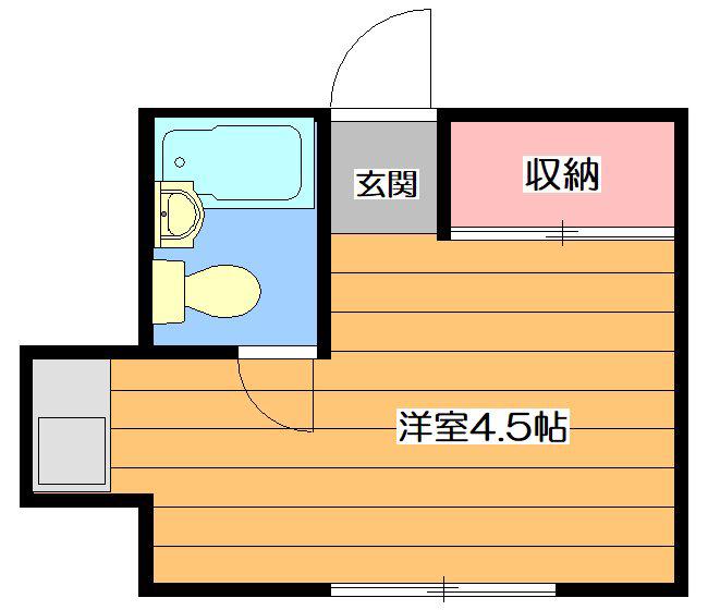 中通ハイツ(ワンルーム/3階)の間取り写真