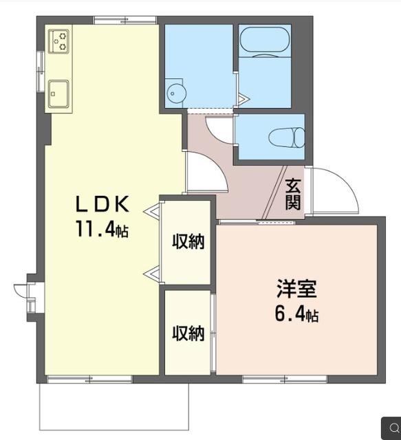 モントルー守谷A(1LDK/1階)の間取り写真