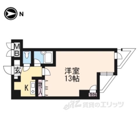 大晋メゾネ四条大宮(1K/5階)の間取り写真