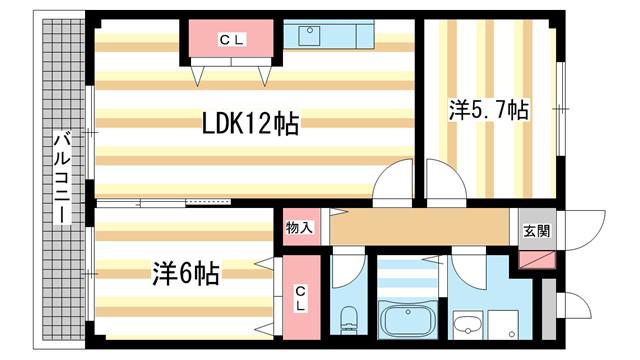 グレイス宮ノ森(2LDK/4階)の間取り写真