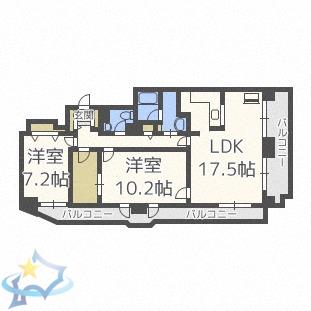 フロムファースト139(2LDK/9階)の間取り写真