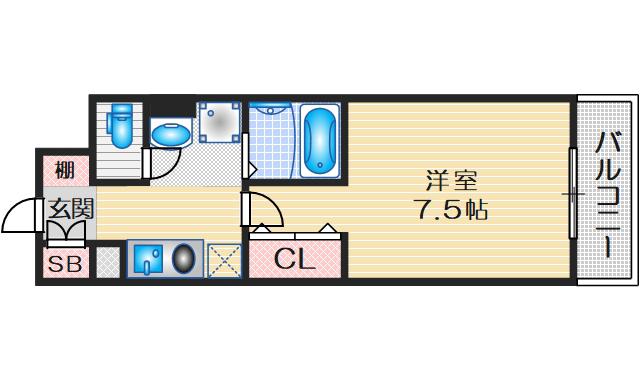 レッドウェル山手(1K/2階)の間取り写真