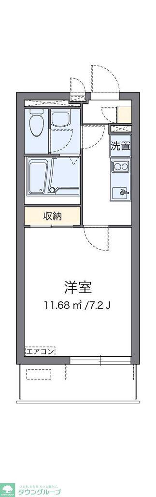 クレイノリベーラ(1K/2階)の間取り写真