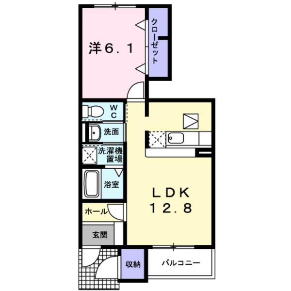 リバーパーク五番館(1LDK/1階)の間取り写真
