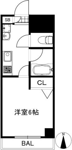 SFIDA・K(1K/4階)の間取り写真