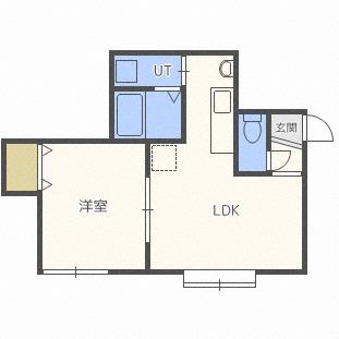 フレンズN21(1LDK/1階)の間取り写真