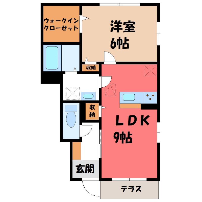 プレアデス(1LDK/1階)の間取り写真