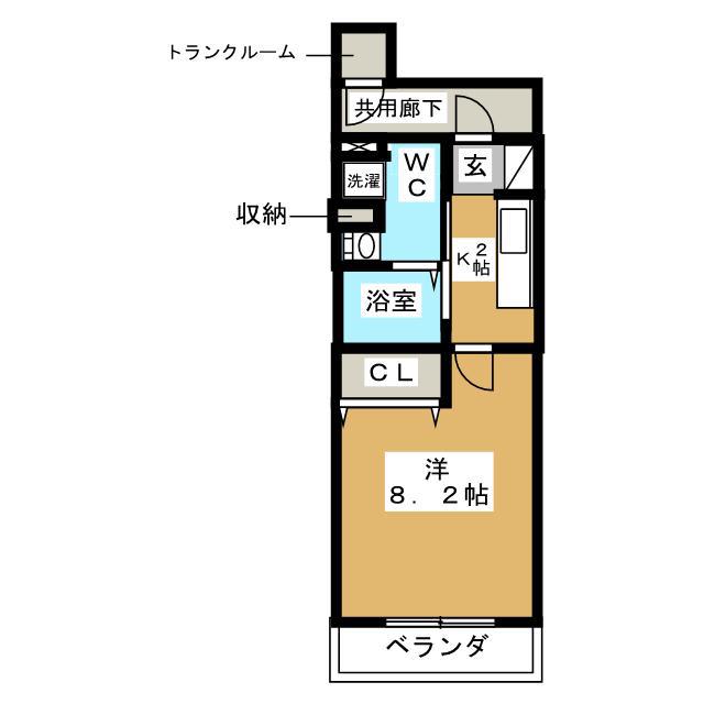 COCOA桜新町(1K/3階)の間取り写真