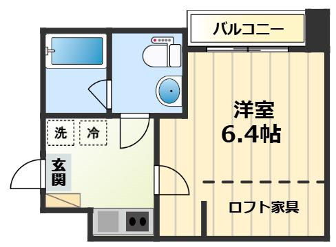 KEIAI RESIDENCE 西八王子(1K/3階)の間取り写真