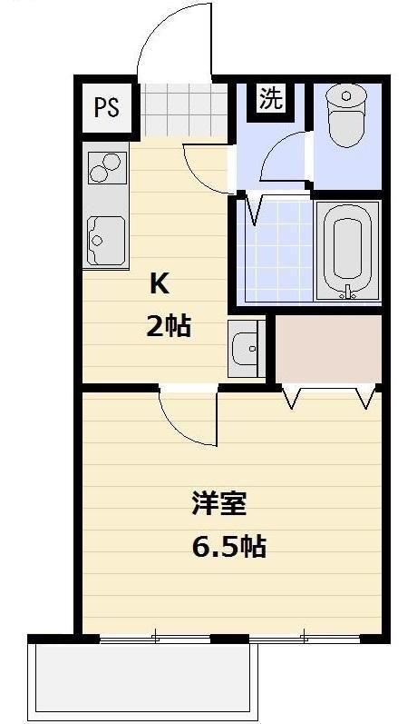 プレシャスガーデン(1K/2階)の間取り写真