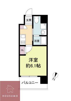 LIVECASA上新庄(1K/6階)の間取り写真