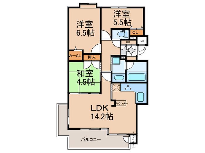 ロイヤルグラン芦屋(3LDK/3階)の間取り写真