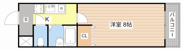 WAVE-KII(1K/3階)の間取り写真