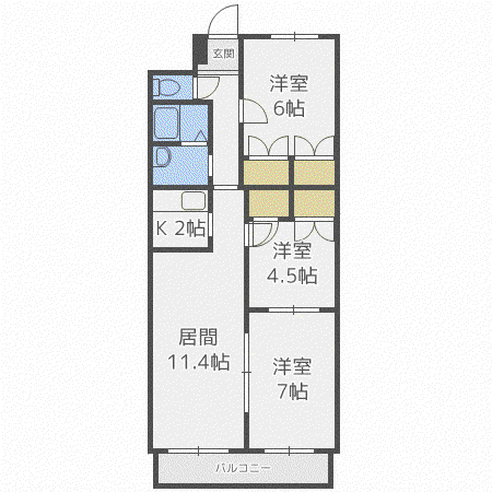  スノーベルみずきII (3LDK/2階)の間取り写真