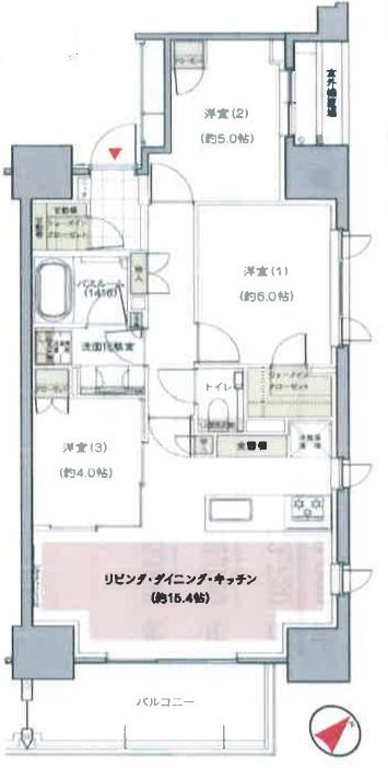 アトラス日暮里ウエストレジデンス(3LDK/2階)の間取り写真