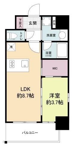 ORSUS大阪福島(1LDK/13階)の間取り写真