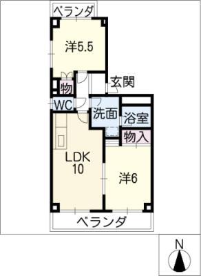 アネックスCIビル(2LDK/4階)の間取り写真