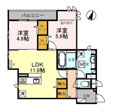 ヴィア・ラッテア(2LDK/3階)の間取り写真