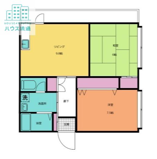 丸しゅんビル(2DK/3階)の間取り写真