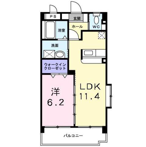 クラシオンS(1LDK/2階)の間取り写真